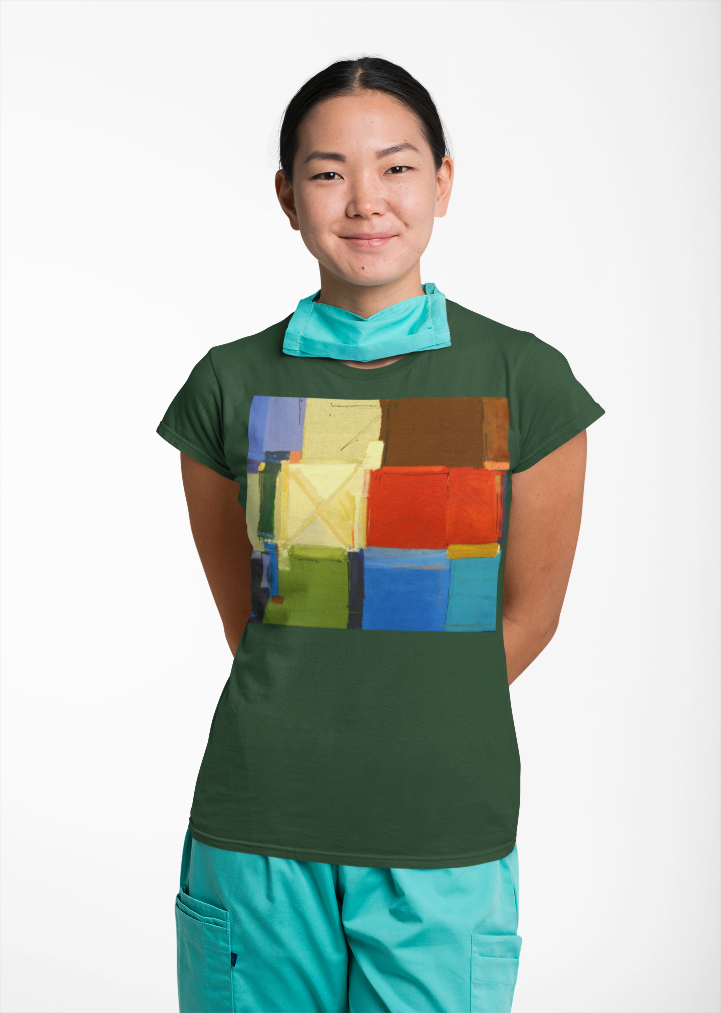 Artistic Color Block Unisex Heavy Cotton Tee - Casual Vibe for Creative Souls