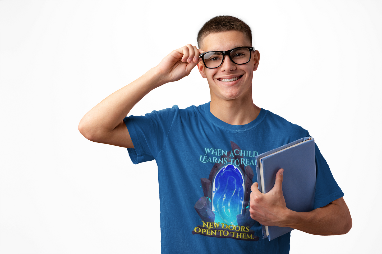 Inspirational Reading Tee - "When a Child Learns to Read, New Doors Open to Them"