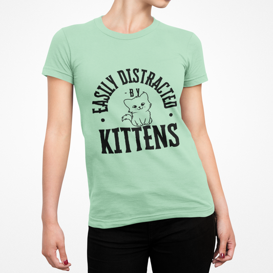 Easily Distracted by Kittens Unisex Heavy Cotton Tee