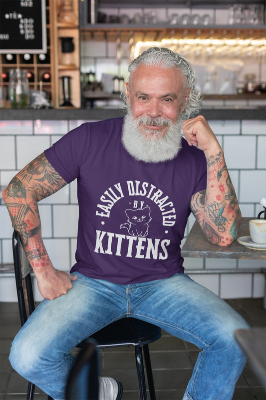 Easily Distracted by Kittens Unisex Heavy Cotton Tee