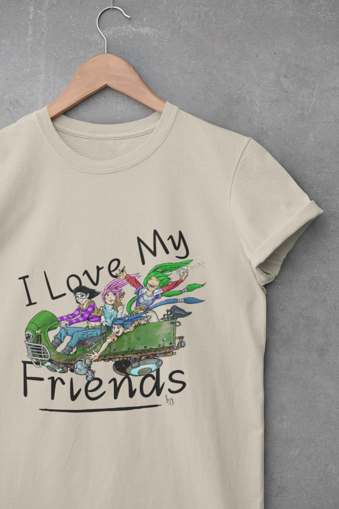 Friends Sci-Fi T-Shirt — "I Love My Friends" Cute Sci-Fi Graphic Tee