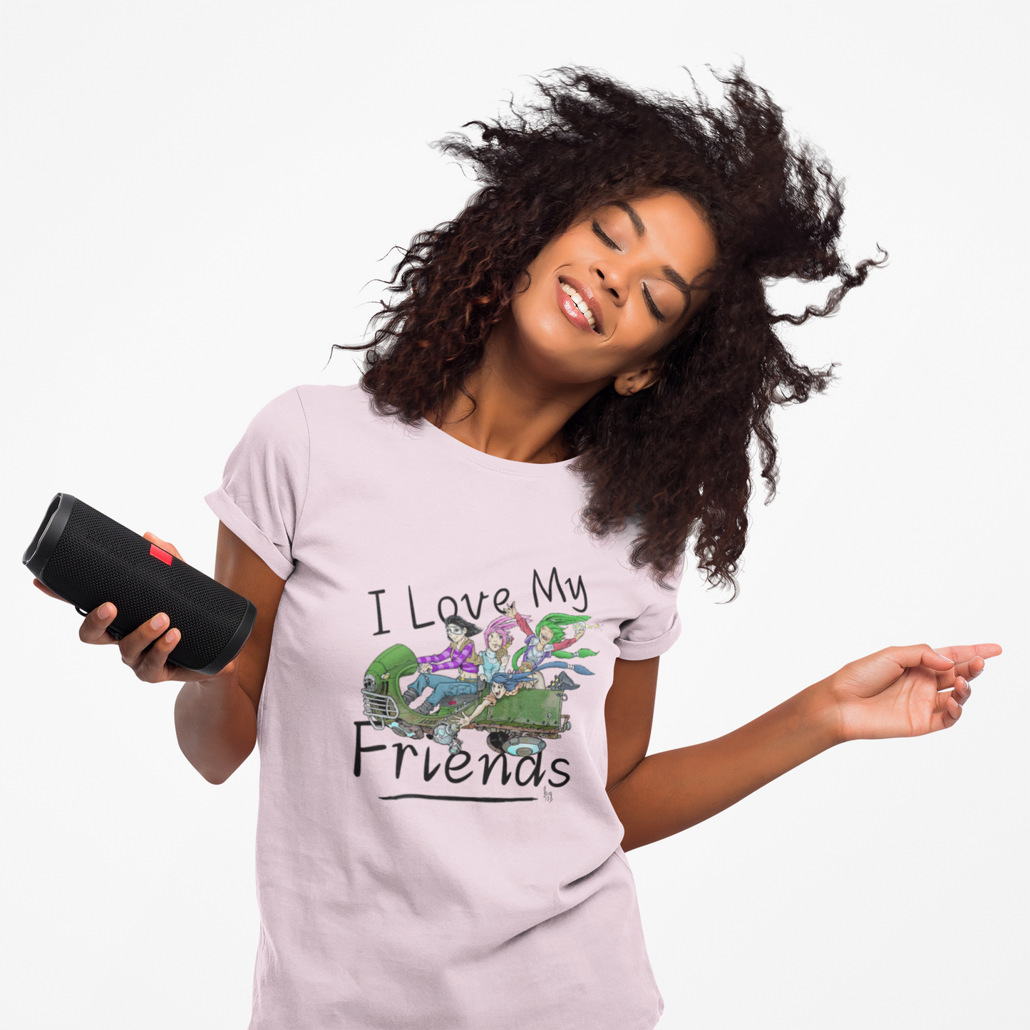 Friends Sci-Fi T-Shirt — "I Love My Friends" Cute Sci-Fi Graphic Tee
