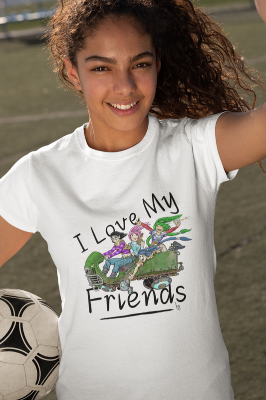 Friends Sci-Fi T-Shirt — "I Love My Friends" Cute Sci-Fi Graphic Tee