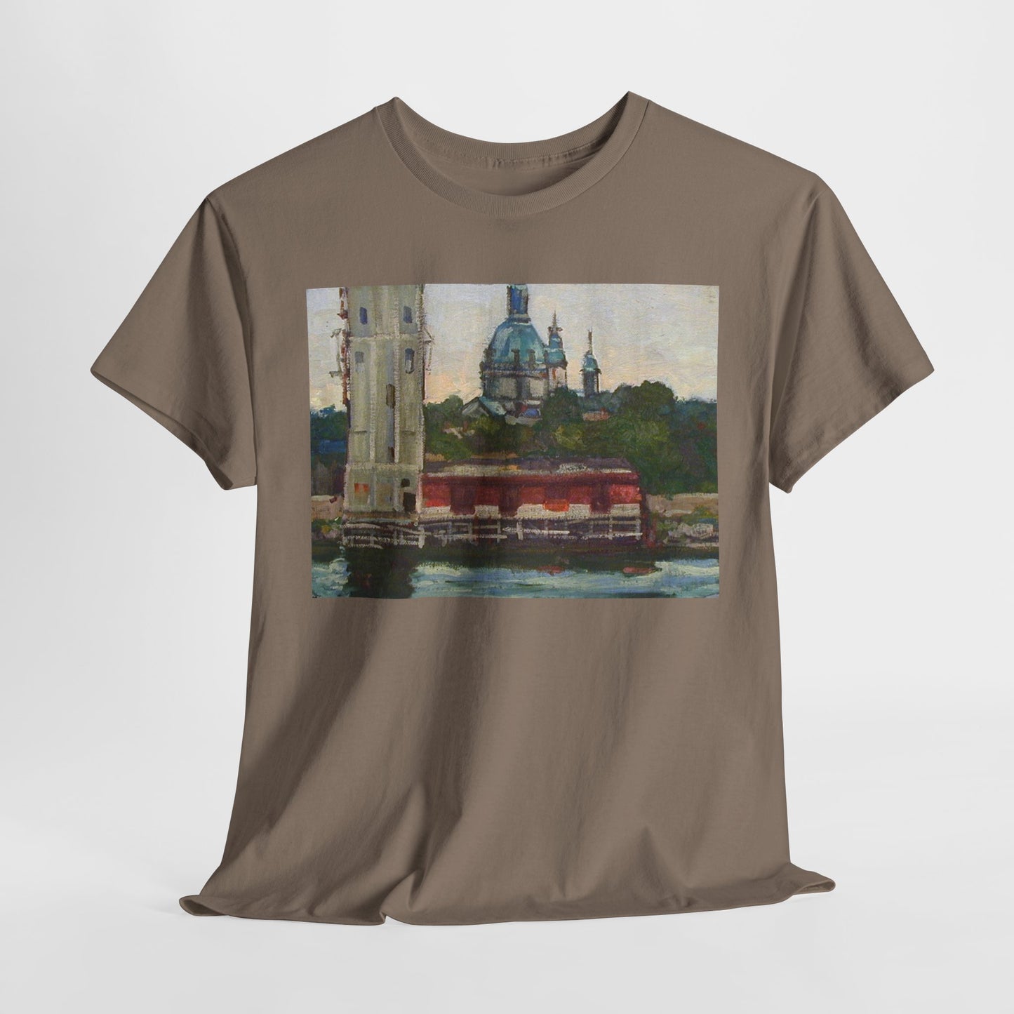 Artistic Unisex Heavy Cotton Tee - Vintage Inspired Scenic Design
