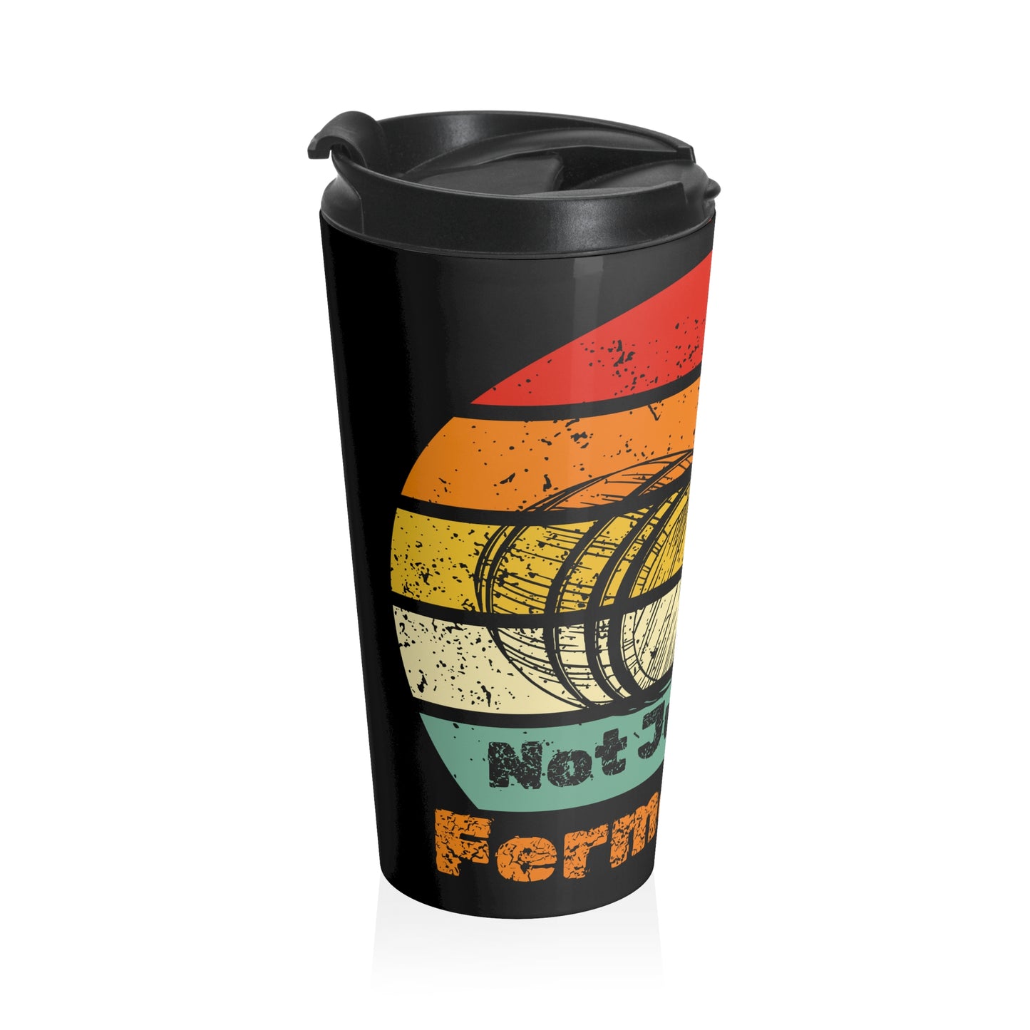 Retro Distressed Beer & Barrel Travel Mug — 'It's Just One More Fermentation' Stainless Steel Tumbler