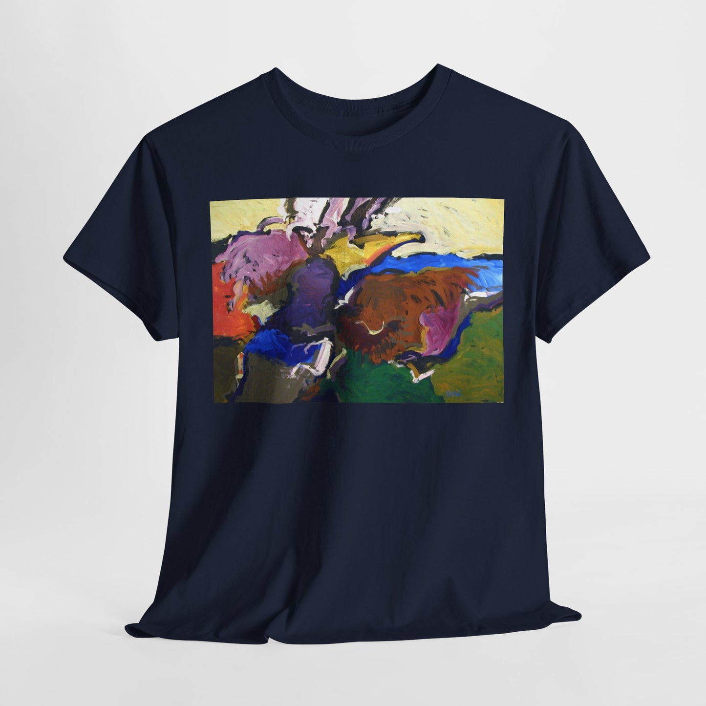 Artistic Unisex Heavy Cotton Tee - Vibrant Abstract Design