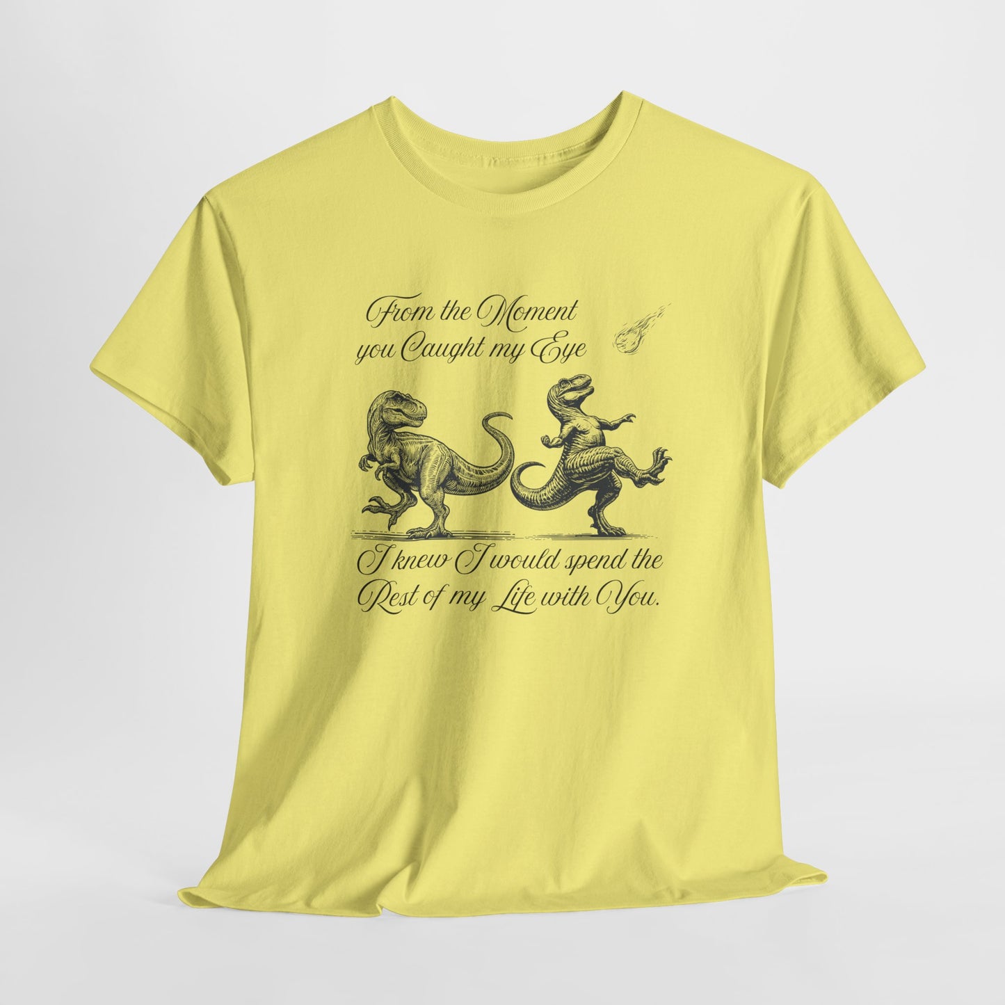 Romantic Dinosaur Graphic Tee - Perfect for Couples