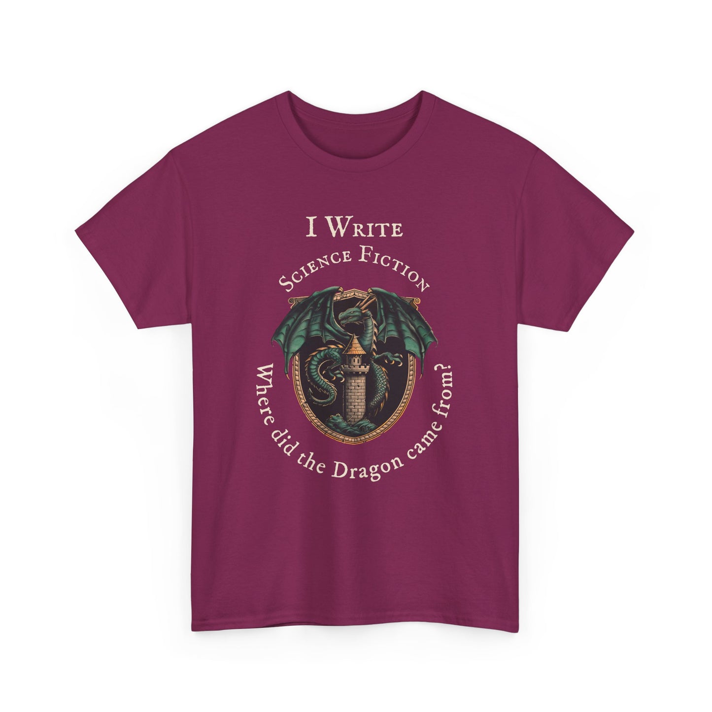 I Write Science Fiction Unisex Heavy Cotton Tee - Perfect for Writers and Fantasy Lovers