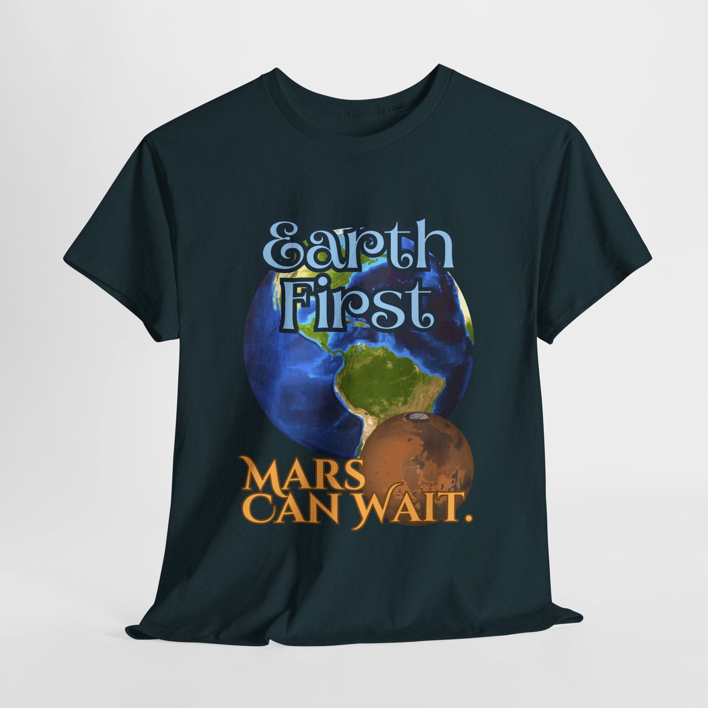 Earth First Unisex Heavy Cotton Tee - Eco-Friendly Graphic T-Shirt