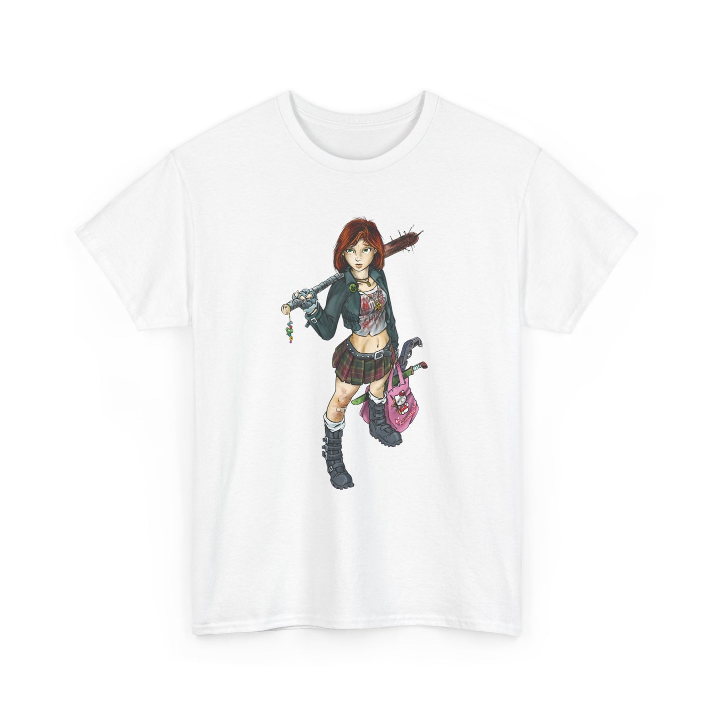 Punk Zombie Hunter Girl Illustration Shirt