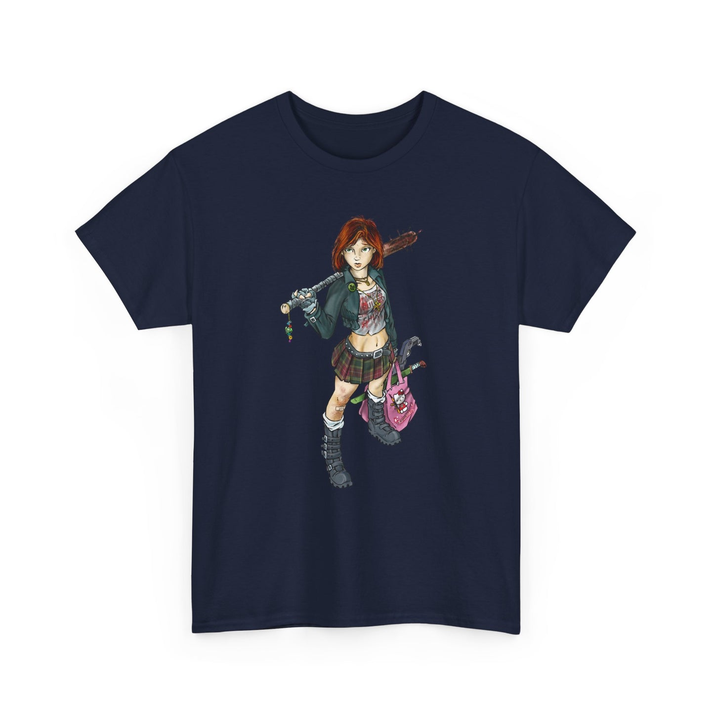 Punk Zombie Hunter Girl Illustration Shirt
