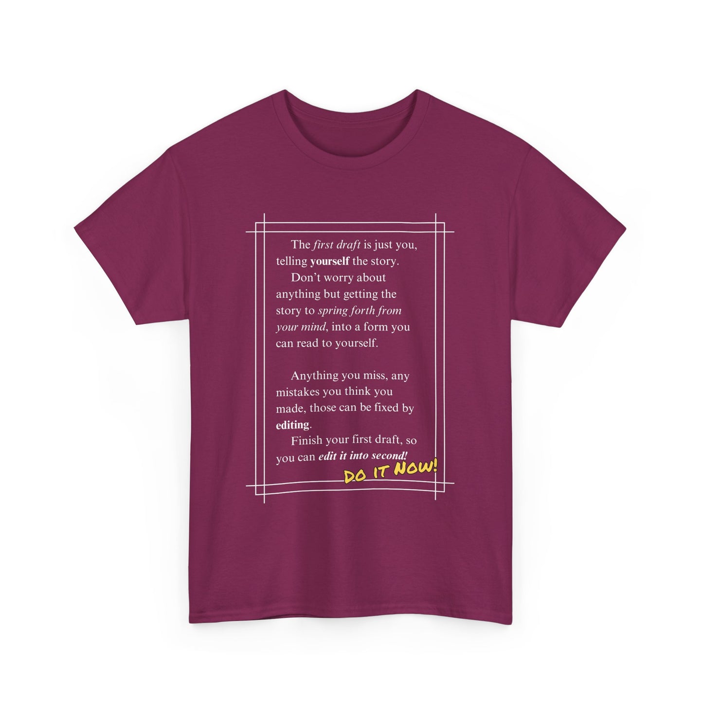 Inspirational Unisex Heavy Cotton Tee – "Do It Now!" Motivational T-Shirt