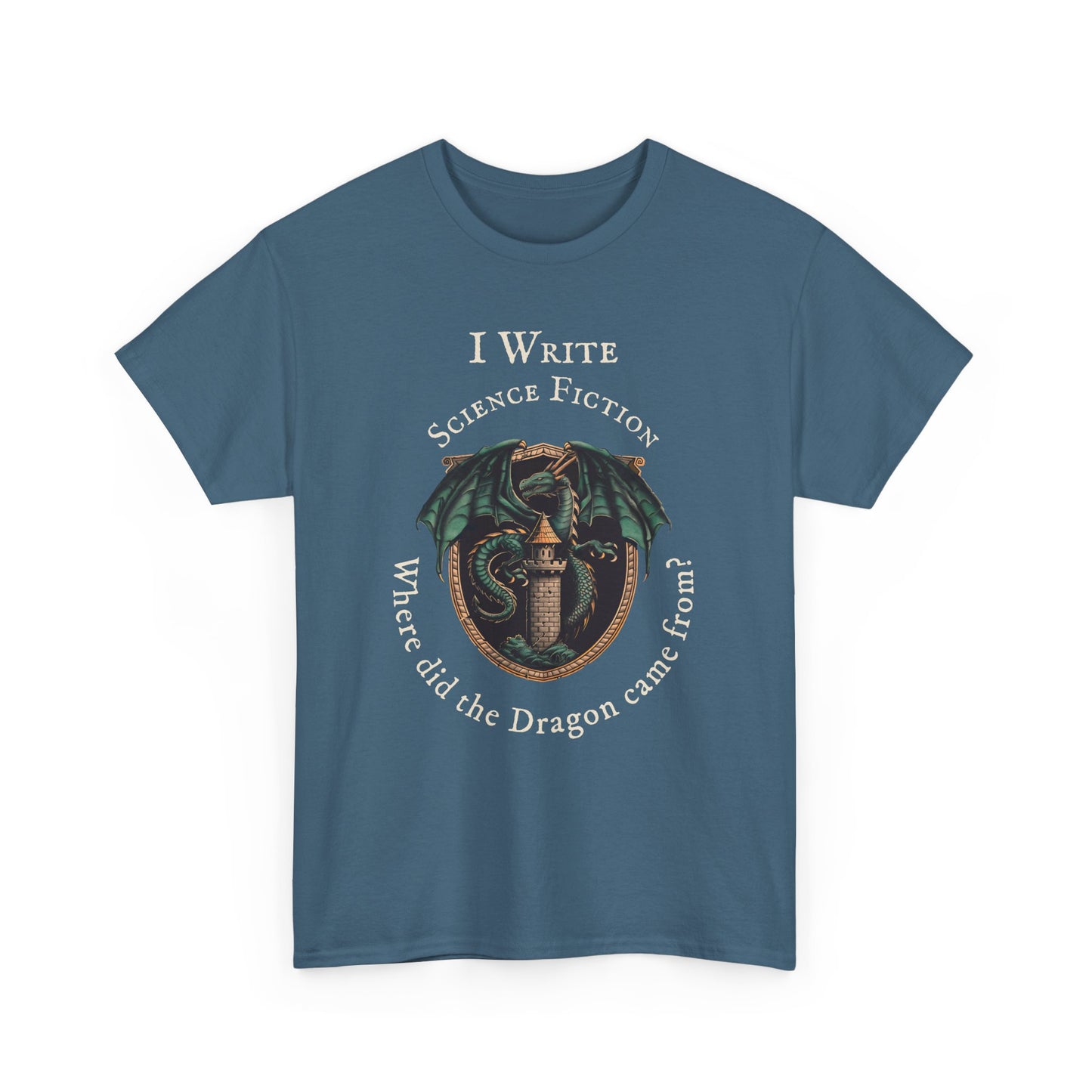 I Write Science Fiction Unisex Heavy Cotton Tee - Perfect for Writers and Fantasy Lovers
