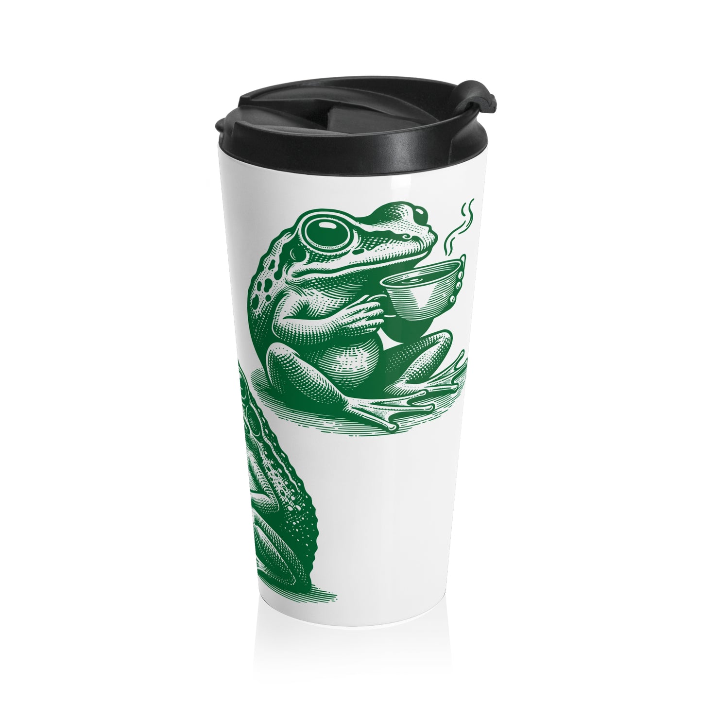 Green Frog Coffee Travel Mug — Stainless Steel Insulated Tumbler