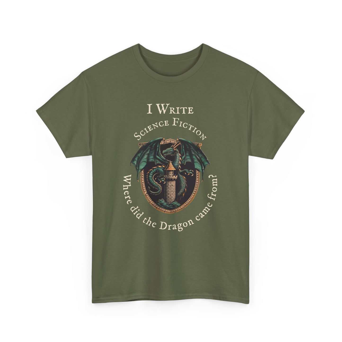 I Write Science Fiction Unisex Heavy Cotton Tee - Perfect for Writers and Fantasy Lovers