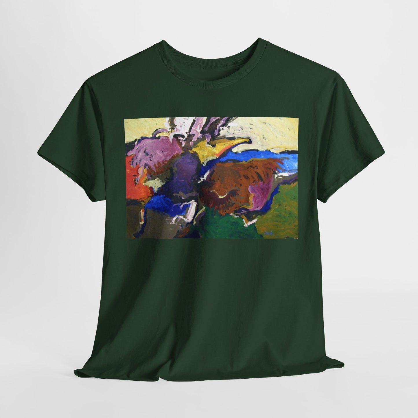 Artistic Unisex Heavy Cotton Tee - Vibrant Abstract Design