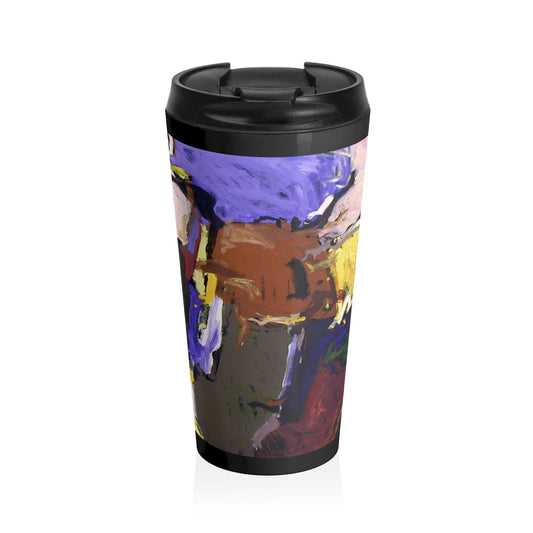 Travel Mug — Colorful Abstract Musician Artwork Stainless Steel Tumbler