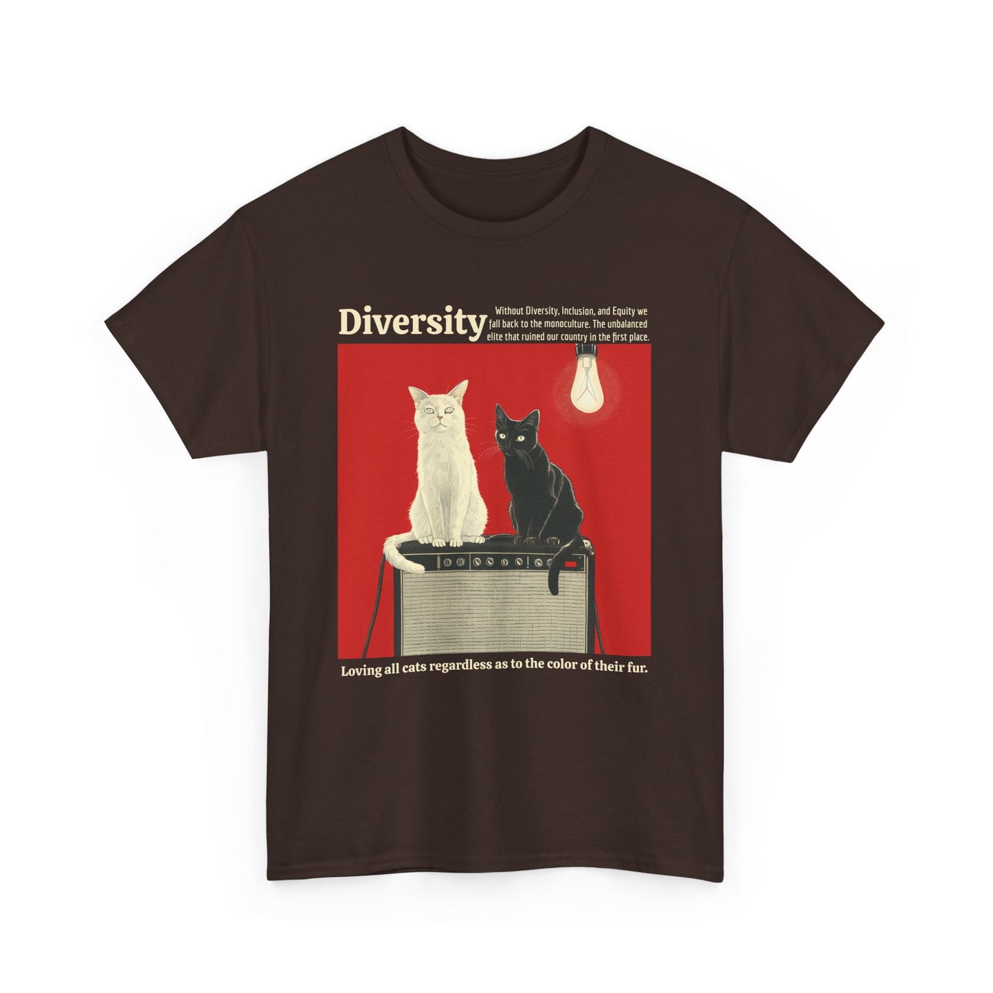 Diversity Unisex Heavy Cotton Tee - Celebrate Equality with Cat Design