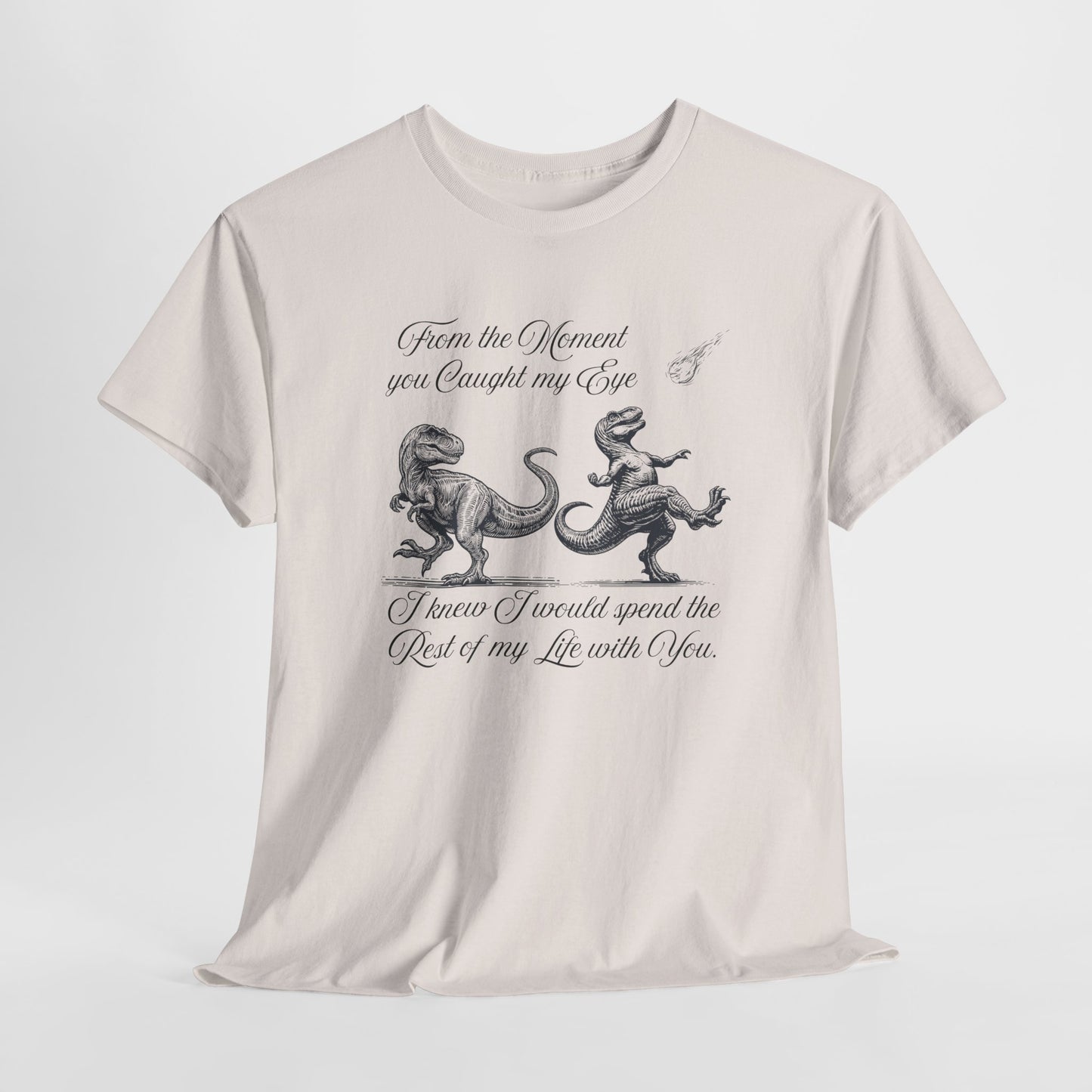 Romantic Dinosaur Graphic Tee - Perfect for Couples