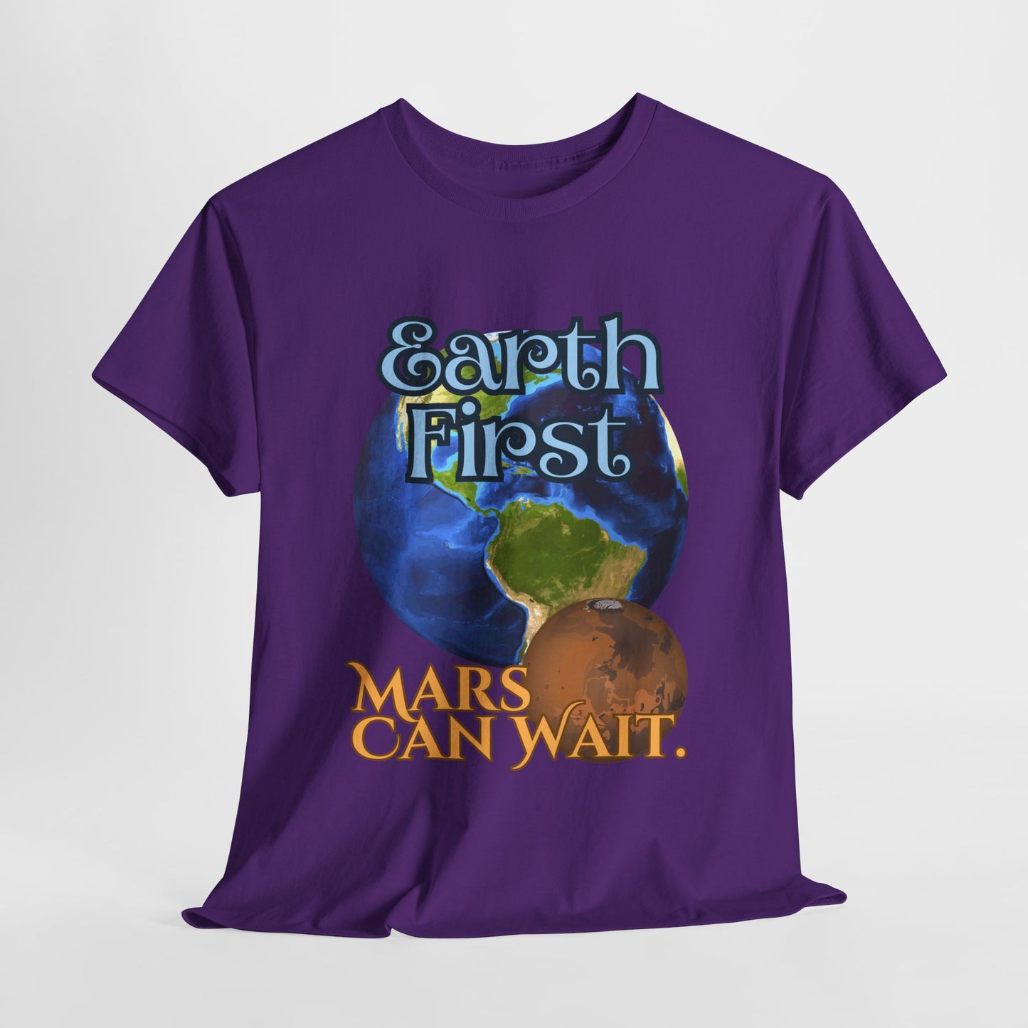 Earth First Unisex Heavy Cotton Tee - Eco-Friendly Graphic T-Shirt