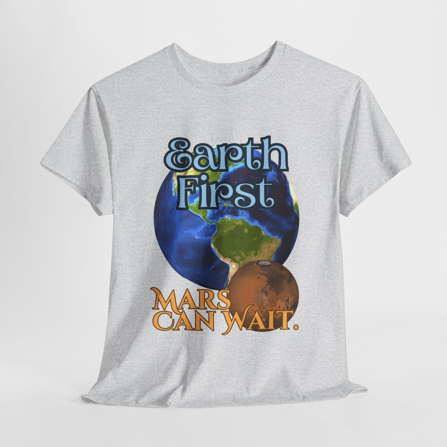 Earth First Unisex Heavy Cotton Tee - Eco-Friendly Graphic T-Shirt
