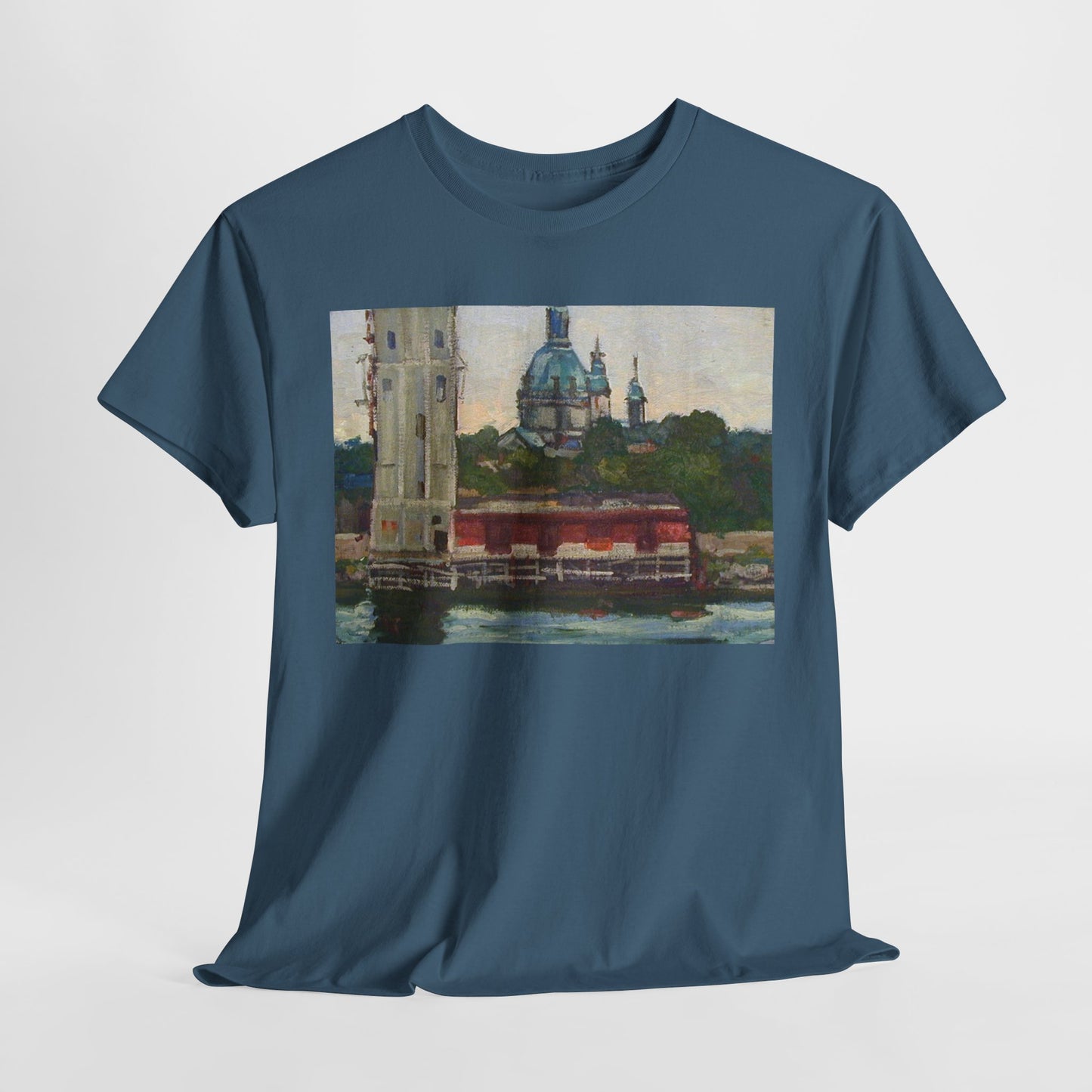 Artistic Unisex Heavy Cotton Tee - Vintage Inspired Scenic Design