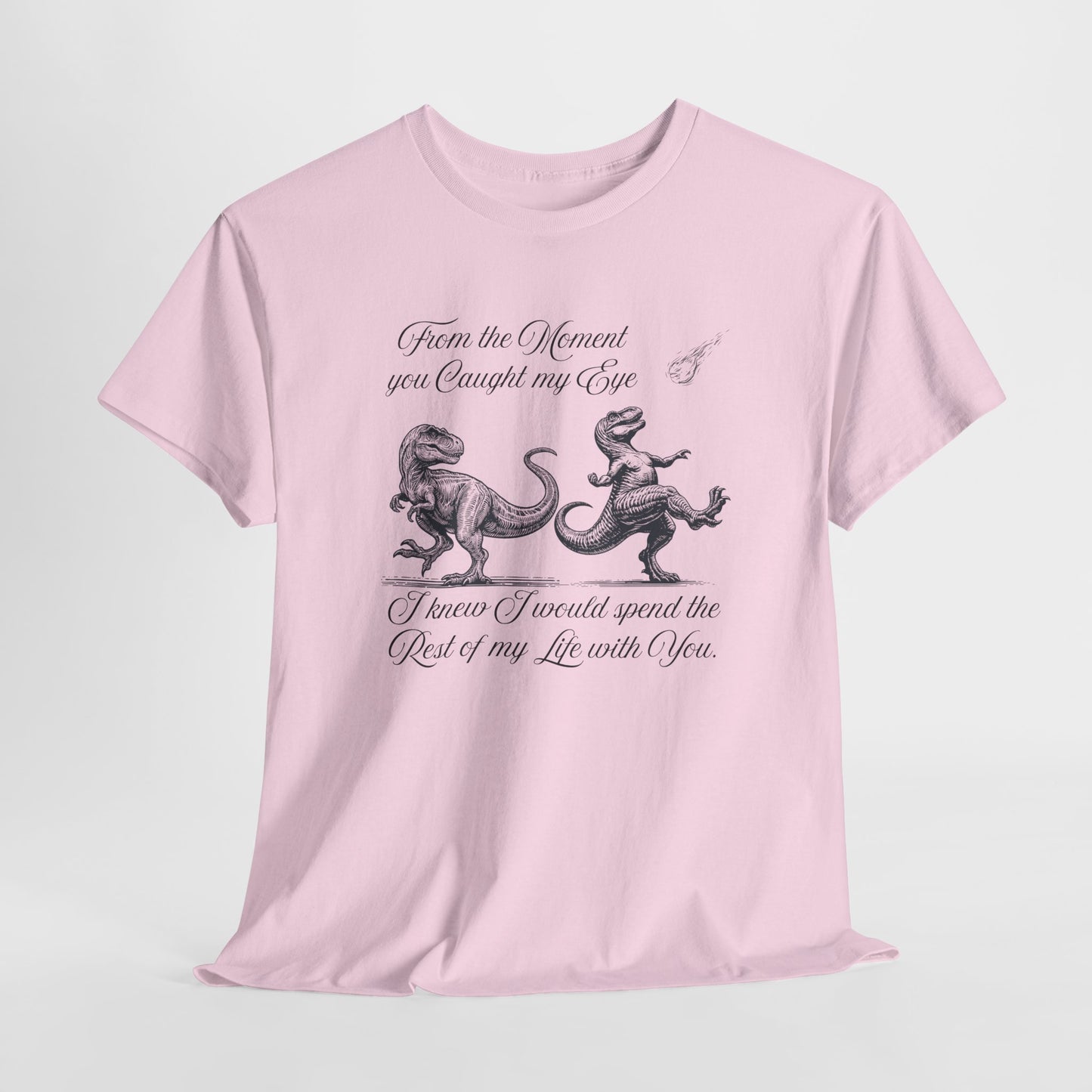 Romantic Dinosaur Graphic Tee - Perfect for Couples