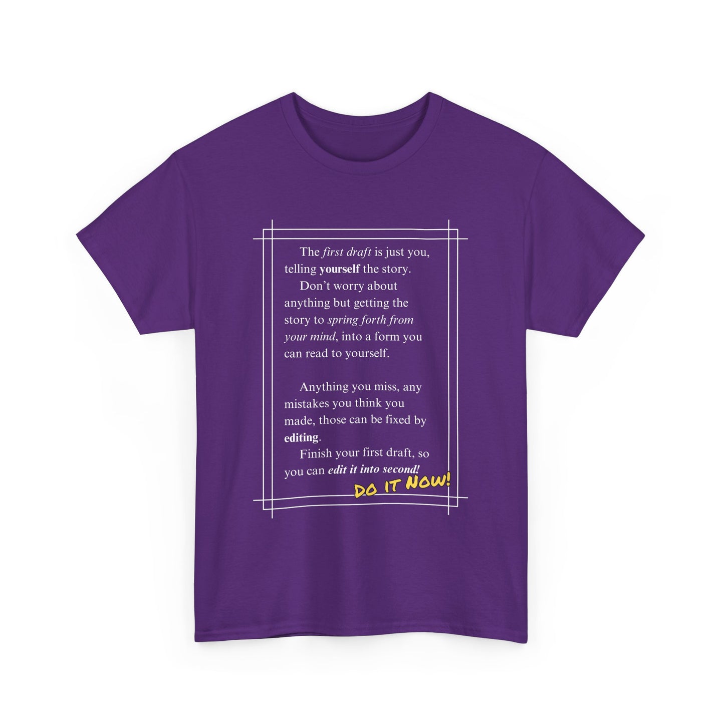Inspirational Unisex Heavy Cotton Tee – "Do It Now!" Motivational T-Shirt