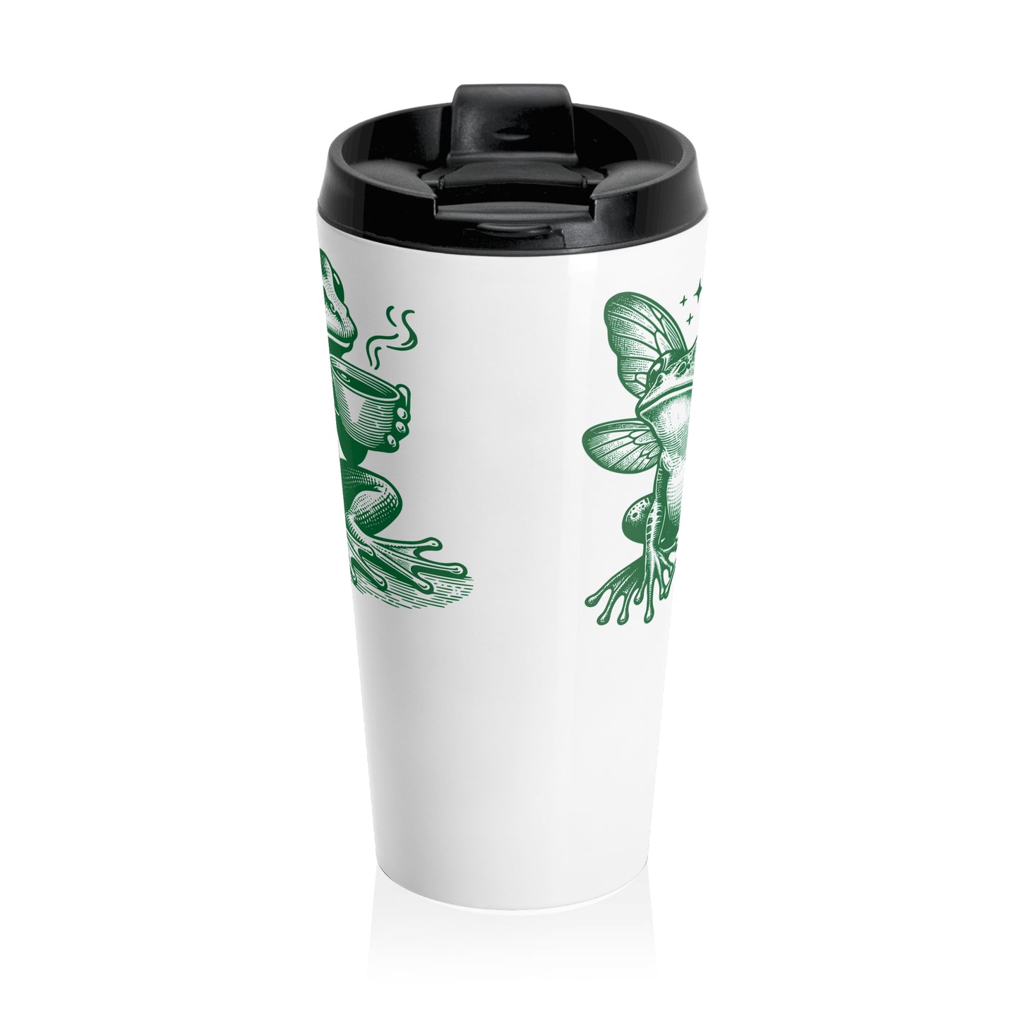 Green Frog Coffee Travel Mug — Stainless Steel Insulated Tumbler