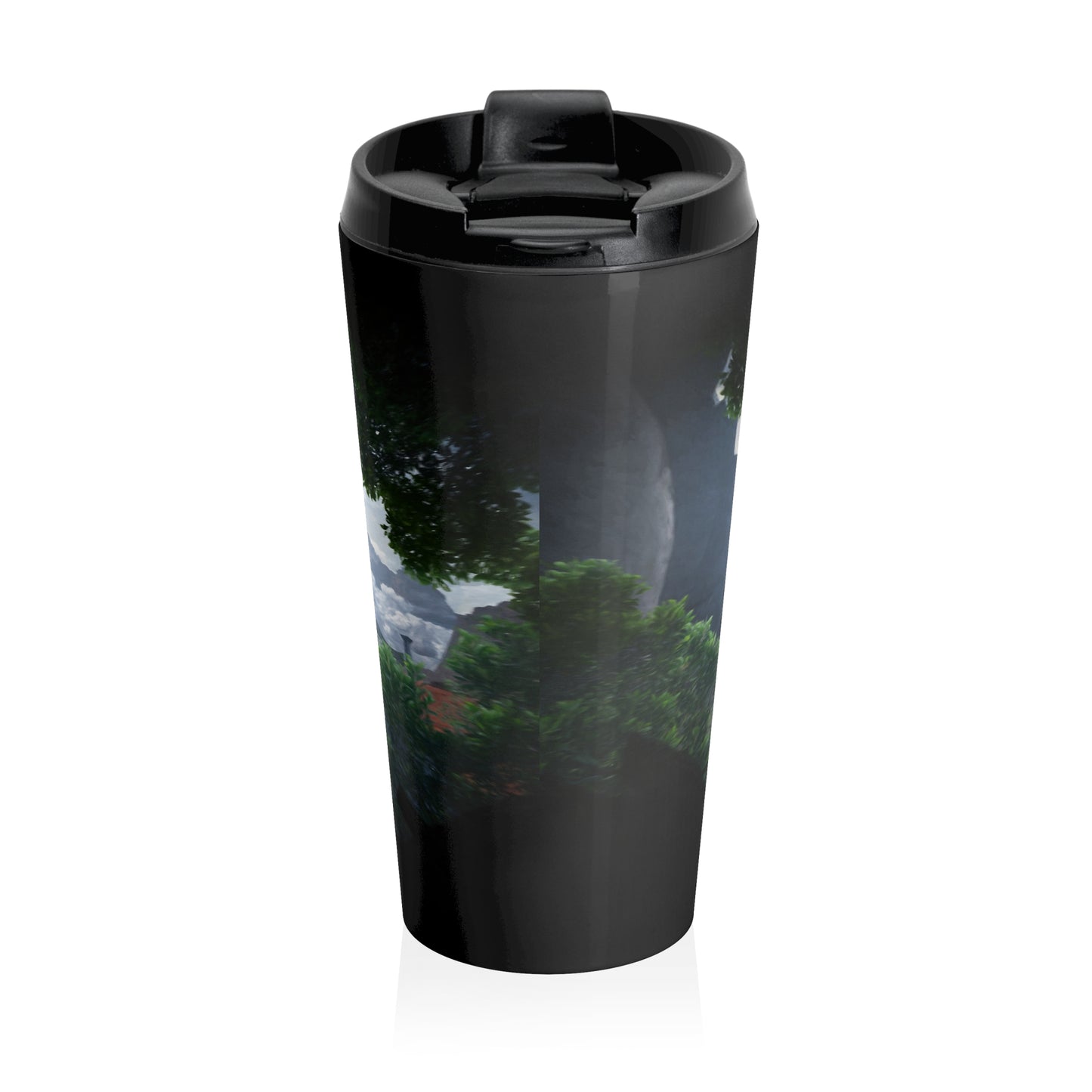 Secret of the Ombax Stainless Steel Travel Mug — Dragon & Hero Landscape