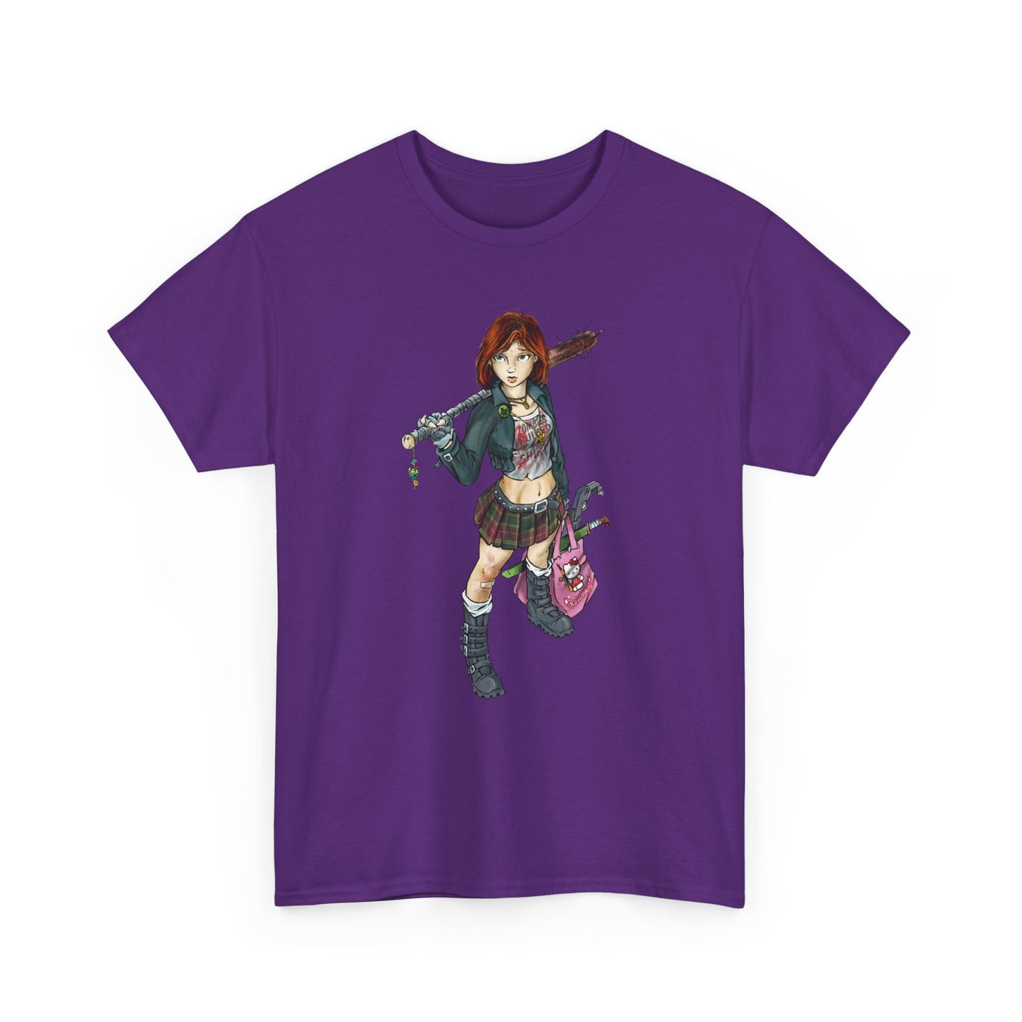 Punk Zombie Hunter Girl Illustration Shirt