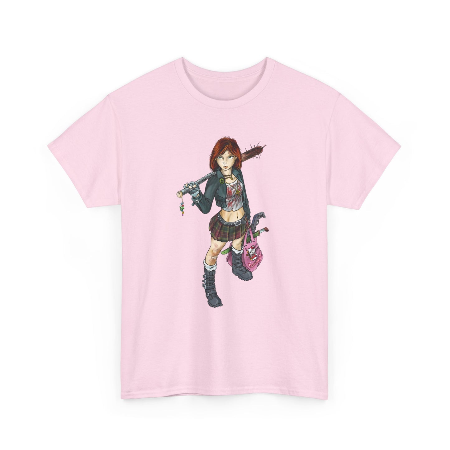 Punk Zombie Hunter Girl Illustration Shirt