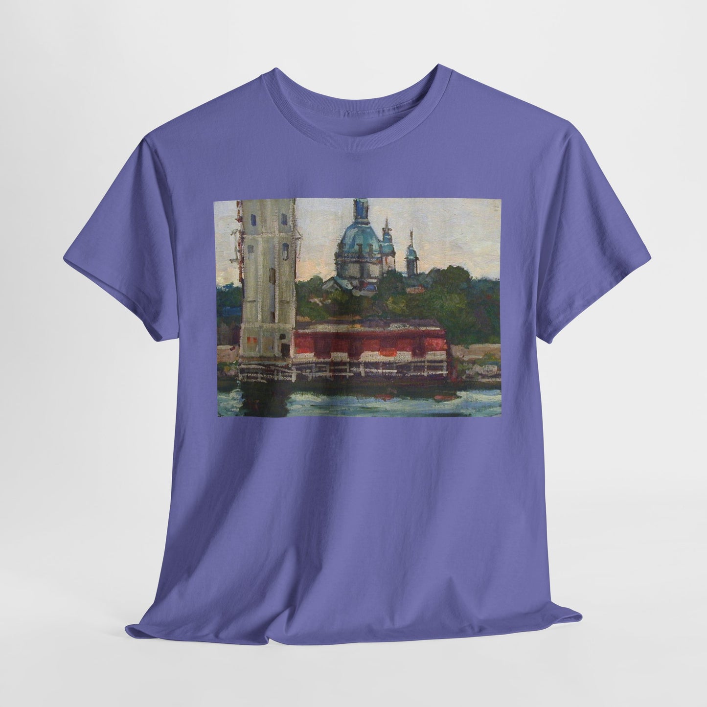 Artistic Unisex Heavy Cotton Tee - Vintage Inspired Scenic Design
