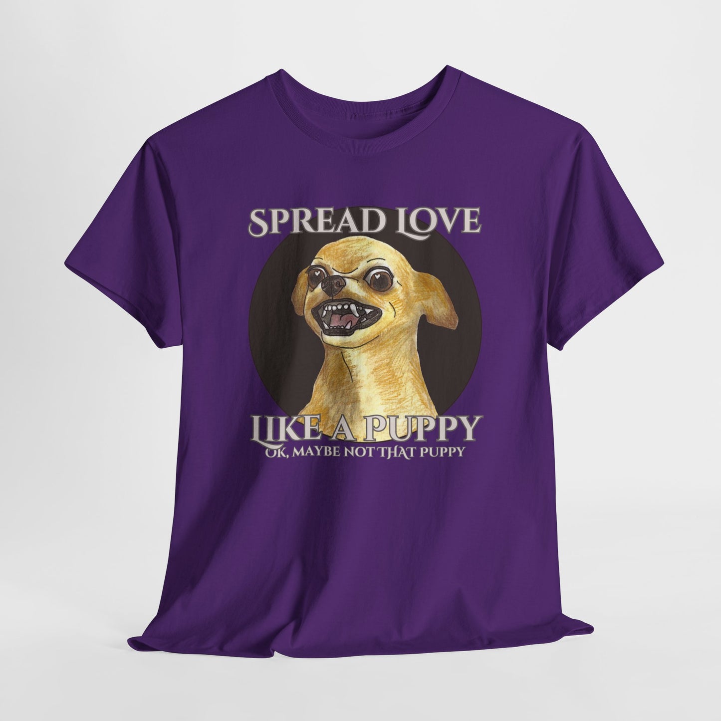 Funny Dog Quote Unisex Heavy Cotton Tee - Spread Love Like a Puppy