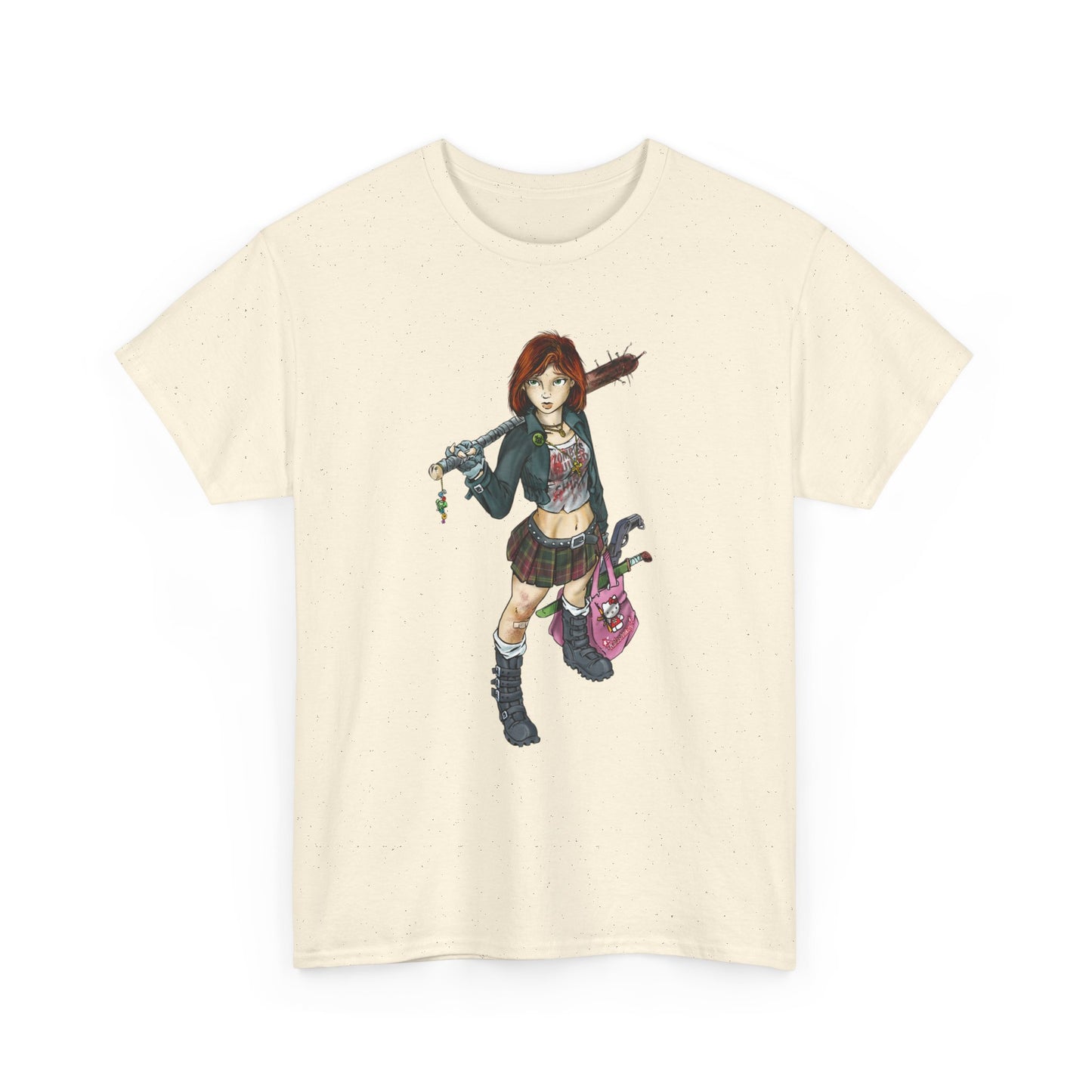 Punk Zombie Hunter Girl Illustration Shirt
