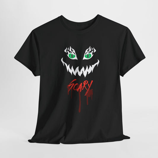 Scary Graphic Unisex Heavy Cotton Tee - Perfect for Halloween Fun!