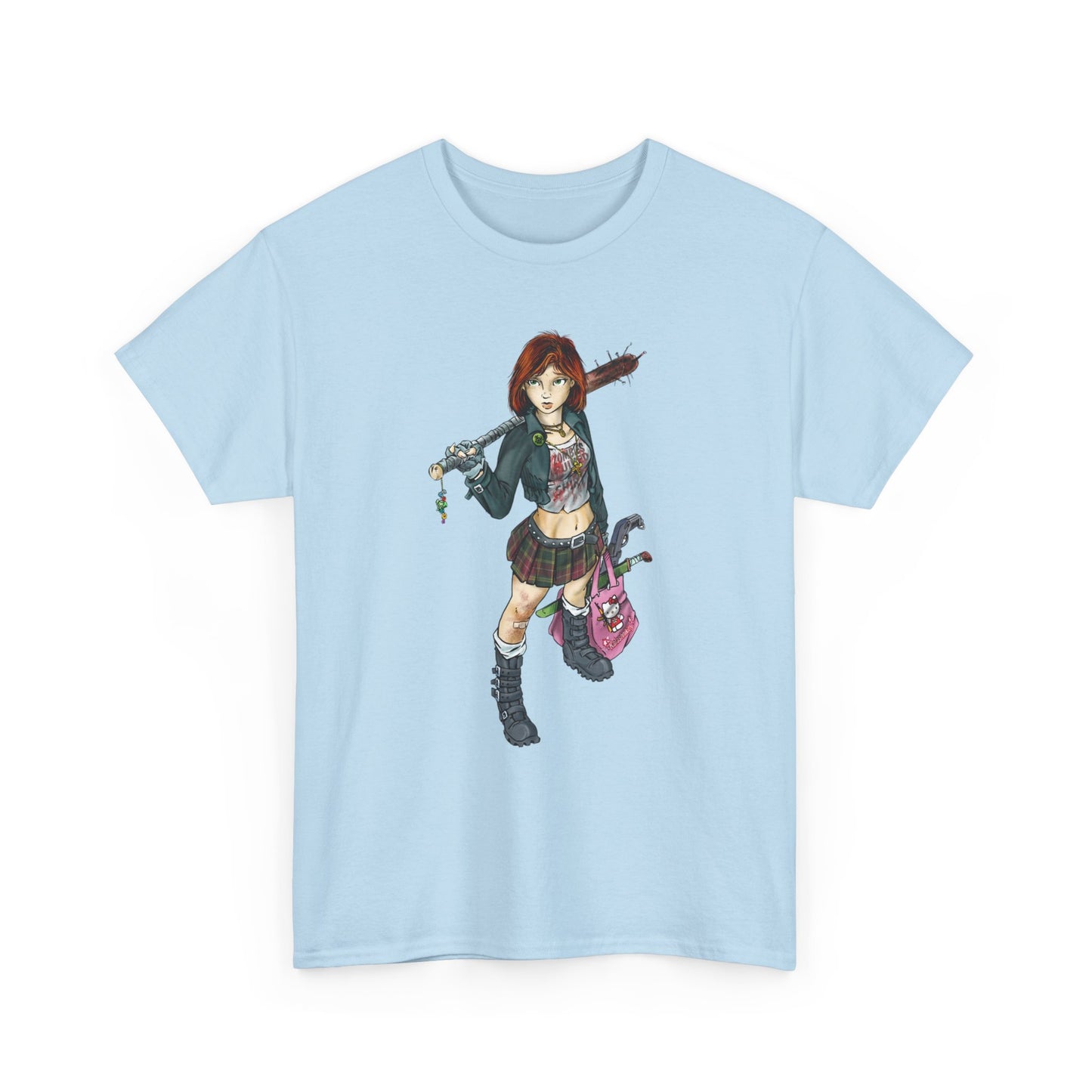 Punk Zombie Hunter Girl Illustration Shirt